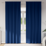 Perdele cu perdele 2 pcs Albastru închis 245 x 140 cm Poliester GartenMobel Dekor