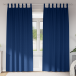 Perdele cu perdele 2 pcs Albastru închis 260 x 140 cm Poliester GartenMobel Dekor