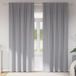 Perdele cu perdele 2 pcs Gri deschis 260 x 140 cm Poliester GartenMobel Dekor