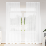 Perdele cu perdele 2 pcs Alb 140 x 225 cm Poliester GartenMobel Dekor