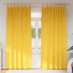 Perdele cu perdele 2 pcs galben muștar 245 x 140 cm Poliester GartenMobel Dekor