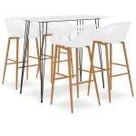 Set mobilier de bar, 5 piese, alb GartenMobel Dekor