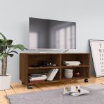 Comodă TV cu roți, stejar maro, 90x35x35 cm, lemn prelucrat GartenMobel Dekor