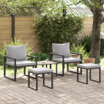 Set de canapele pentru grădină 4 pcs Negru 61 x 72.5 x 71 cm GartenMobel Dekor