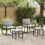 Set de canapele pentru grădină 4 pcs Negru 61 x 72.5 x 71 cm GartenMobel Dekor