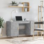 Birou, gri beton, 140x50x75 cm, lemn compozit GartenMobel Dekor