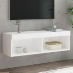 Comodă TV cu lumini LED, alb, 100x30x30 cm GartenMobel Dekor