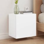 Comodă TV de perete, alb, 40,5x30x40 cm, lemn prelucrat GartenMobel Dekor