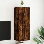 Comodă TV de perete stejar fumuriu 40,5x30x102cm lemn prelucrat GartenMobel Dekor