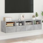 Comode TV de perete, 2 buc., gri beton, 60x30x30 cm, lemn GartenMobel Dekor