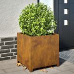 Jardinier de grădină 50x50x50 cm Oțel pentru intemperii GartenMobel Dekor