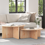 Masă de cafea 2 pcs Natural 79 x 39.5 x 40 cm GartenMobel Dekor