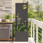 Ghiveci de Grădină cu Panou Decorativ Negru 50 x 140 cm GartenMobel Dekor