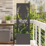 Ghiveci de Grădină cu Panou Decorativ Negru 50 x 140 cm GartenMobel Dekor