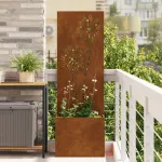 Ghiveci de Grădină cu Panou Decorativ Ruginit 50 x 140 cm GartenMobel Dekor