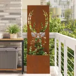 Ghiveci de Grădină cu Panou Decorativ Ruginit 50 x 140 cm GartenMobel Dekor