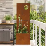 Ghiveci de Grădină cu Panou Decorativ Ruginit 50 x 140 cm GartenMobel Dekor