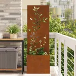 Ghiveci de Grădină cu Panou Decorativ Ruginit 50 x 140 cm GartenMobel Dekor