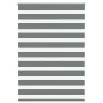 Jaluzea tip zebra gri închis lățime țesătură 110,9 cm poliester GartenMobel Dekor