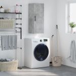 Dulap montat pe perete, gri beton, 34,5x34x90 cm GartenMobel Dekor