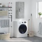 Dulap montat pe perete, gri beton, 34,5x34x90 cm GartenMobel Dekor