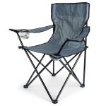 Scaun de camping pliabil cu suport pentru pahar – capacitate 110 kg, culoare gri Handy KitchenServ