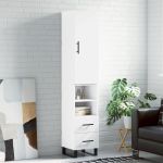 Dulap înalt, alb, 34,5x34x180 cm, lemn prelucrat GartenMobel Dekor