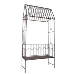 Arcada metalica, pergola, pentru gradina, cu banca, bronz antic, 123x63x252 cm GartenVIP DiyLine