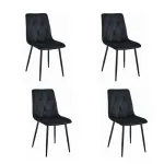 Set 4 scaune bucatarie/living, Artool, Libra, catifea, metal, negru, 44x40x88.5 cm GartenVIP DiyLine