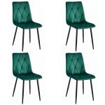 Set 4 scaune bucatarie/living, Artool, Libra, catifea, metal, verde si negru, 44x40x88.5 cm GartenVIP DiyLine