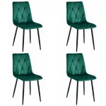 Set 4 scaune bucatarie/living, Artool, Libra, catifea, metal, verde si negru, 44x40x88.5 cm GartenVIP DiyLine