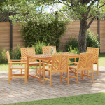 Set de masă pentru grădină 6 pcs Maro Mediu Lemn masiv GartenMobel Dekor