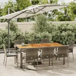 Set mobilier grădină cu perne, 9 piese, gri, poliratan GartenMobel Dekor