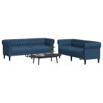 Set canapele, 2 piese, albastru, material textil GartenMobel Dekor