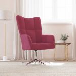 Scaun de relaxare, roșu vin, catifea GartenMobel Dekor