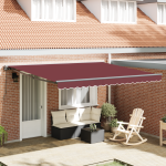 Cortina Retractabilă Roșu Burgund 400x300 cm Poliester și metal GartenMobel Dekor