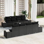 Canapea 6 pcs Negru 294 x 62 x 69 cm poliratan GartenMobel Dekor