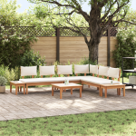 Set de Bănci pentru Grădină 4 pcs Maro și Crem 2 locuri Mediu GartenMobel Dekor