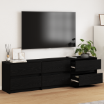 Cabinet TV Negru 182 x 34 x 50 cm Lemn compozit GartenMobel Dekor