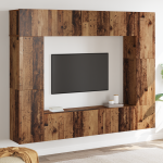 Set comodă TV 8 pcs Lemn vechi 80 x 30 x 30 cm Lemn compozit GartenMobel Dekor