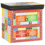 Dulap de noapte Multicolor 40 x 30 x 40 cm Lemn masiv vopsit GartenMobel Dekor