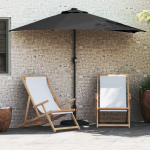 Parasol de Grădină Negru 294 x 150 x 224 cm țesătură GartenMobel Dekor
