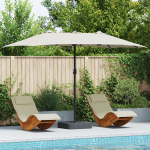 Parasol de Grădină Nisipiu 385 x 209 x 244 cm țesătură GartenMobel Dekor