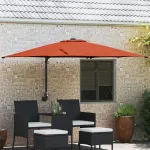 Parasol de Grădină Terracota 248.5 x 247.5 x 160 cm țesătură GartenMobel Dekor