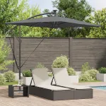 Parasol banana cu brațe cu blocare Antracit 294 x 200 x 254 cm GartenMobel Dekor