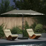 Parasol de Grădină Nisipiu 385 x 209 x 244 cm țesătură GartenMobel Dekor