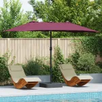 Parasol de Grădină Roșu bordo 385 x 209 x 244 cm țesătură GartenMobel Dekor