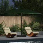 Parasol de Grădină Verde 385 x 209 x 244 cm țesătură GartenMobel Dekor