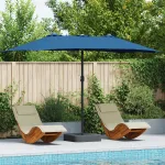 Parasol de Grădină albastru 385 x 209 x 244 cm țesătură GartenMobel Dekor