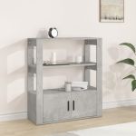 Servantă, gri beton, 80x30x90 cm, lemn prelucrat GartenMobel Dekor